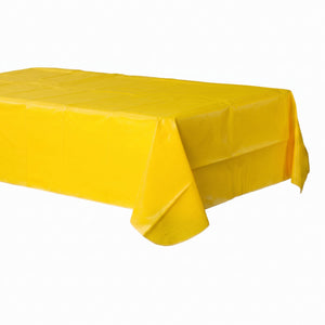Vibrant Yellow Plastic Table Cover - 54" x 108"