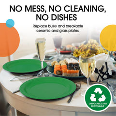 9 In. Emerald Green Paper Plates | Case of 1000