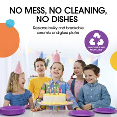 9 In. Purple Plastic Plates | 50 Count