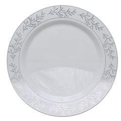 9 In. Silver Leaf Premium Plates | 10 Count