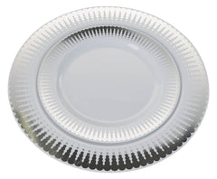 9 In. Silver Radial Design Plates | 10 Count
