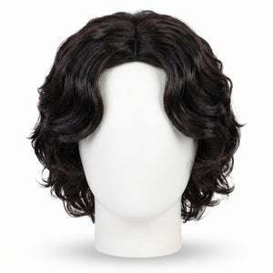 Men's Wavy Dark Hair Wig - Halloween Costume Accessory