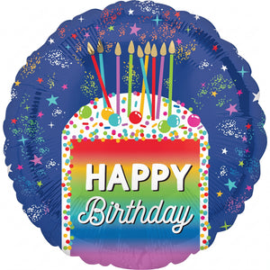 Rainbow Slice Metallic Birthday Balloon - 18in
