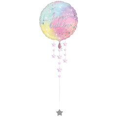 Luminous Pastel Starburst Happy Birthday Foil Balloon