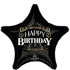 Better With Age Black & Gold Star Foil Balloon - 28"