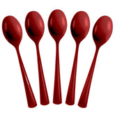 Heavy Duty Burgundy Plastic Spoons | 50 Count