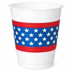 18oz Patriotic Americana Plastic Cups
