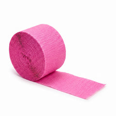 Bright Pink Crepe Streamer Roll - 81 Feet