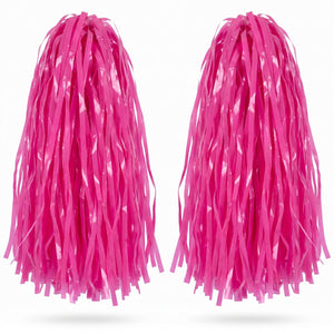 Bright Pink Team Spirit Pom-Poms - 2 Pack