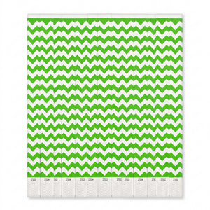 Chevron Green Waterproof Wristbands - 500 Pack