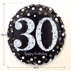 Sparkling 30th Birthday 18" Foil Balloon