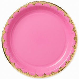 Bright Pink 6.75" Metallic Paper Plates