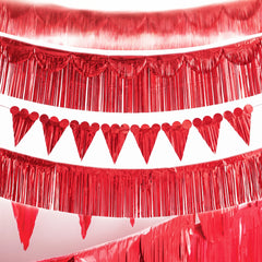 Red Metallic Fringe Banner Kit for Parties