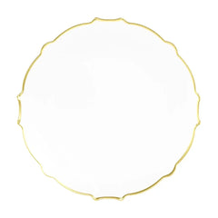10 In. Clear/Gold Petal Plates | 120 Count
