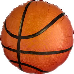 18-Inch Metallic Basketball Mylar Balloon