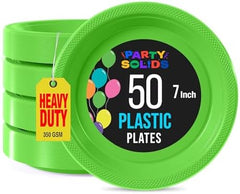 7 in. Lime Green Plastic Plates | 50 Count
