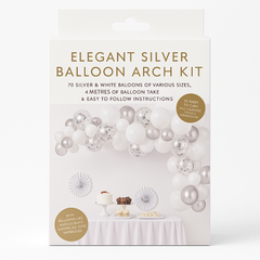 Elegant Silver Balloon Arch Kit