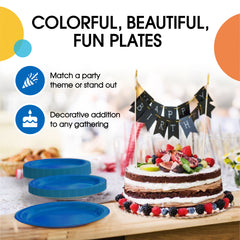 7 In. Dark Blue Paper Plates - 20 Ct.