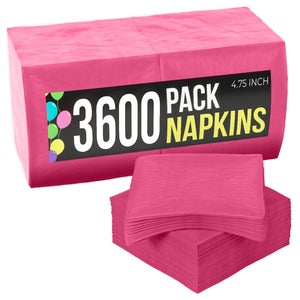 Cerise Beverage Napkins | 4.75 in. x 4.75 in. | Case of 3600