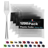 Heavy Duty Clear Plastic Forks | Case of 1200