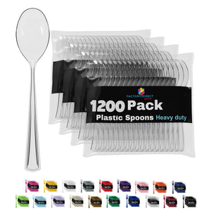 Heavy Duty Clear Plastic Spoons - 7 in. | Case of 1200