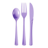 Lavender Cutlery Combo Set | 50 Forks 50 Spoons And 50 Knives