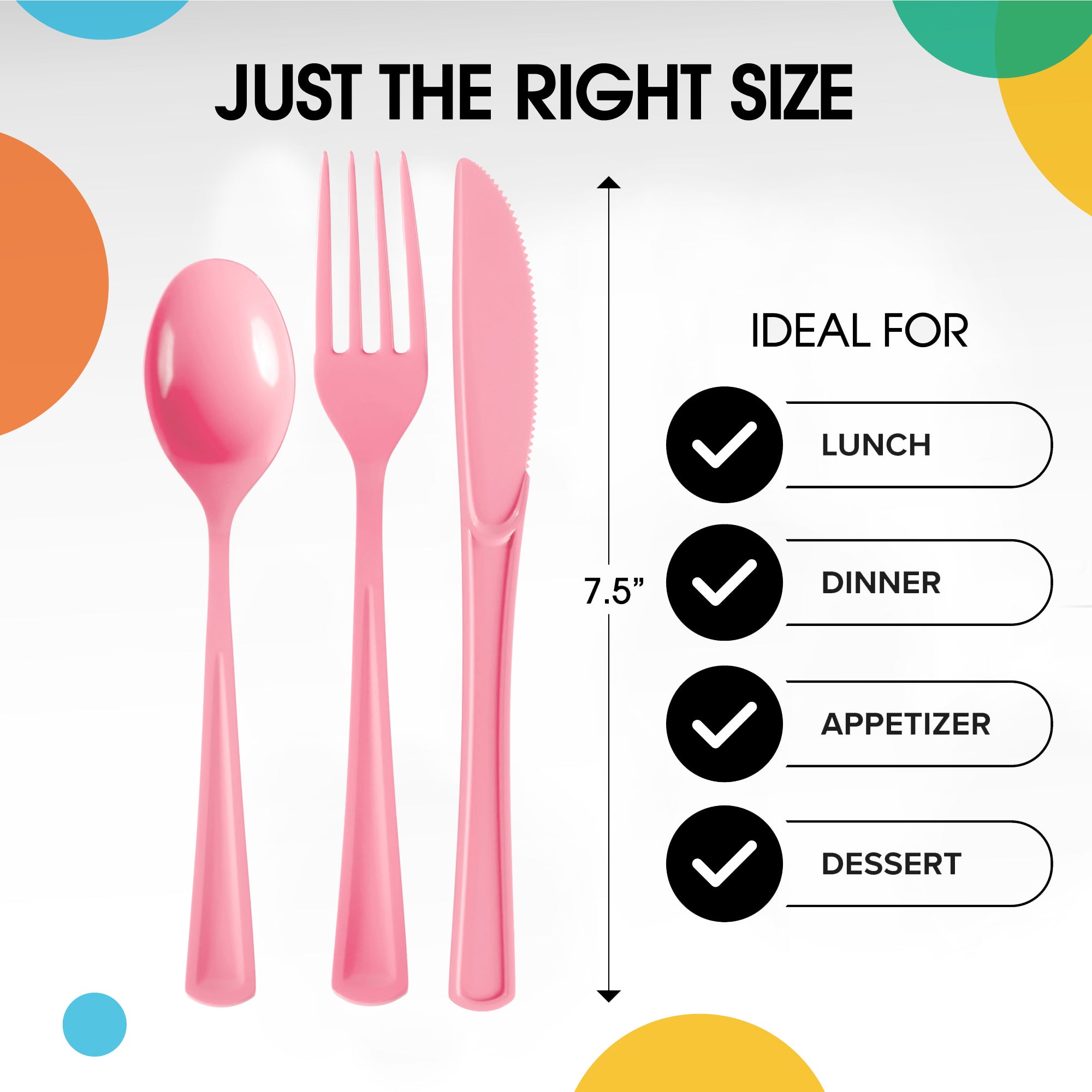 Pink Cutlery Combo Pack | 24 Count