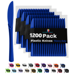 Heavy Duty Dark Blue Plastic Knives - 7.75 in. | Case of 1200