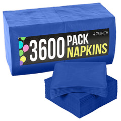 Dark Blue Beverage Napkins - 4.75 in. x 4.75 in. | Case of 3600