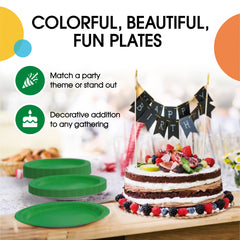 9 In. Emerald Green Paper Plates - 20 Ct.