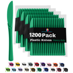 Heavy Duty Emerald Green Plastic Knives - 7.75 in. | Case of 1200