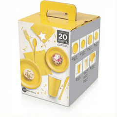 Vibrant Yellow Tableware Kit for 20 Guests -222 Pieces