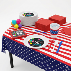 302 Pcs 4th Of July Party Kit - For 50 Guests