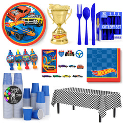 133 Pcs Hot Wheels Birthday Party Mid Kit - For 8 Guests