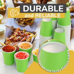 12 Oz. Lime Green Paper Cups | 20 Count