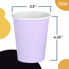 12 Oz. Lavender Paper Cups | 20 Count