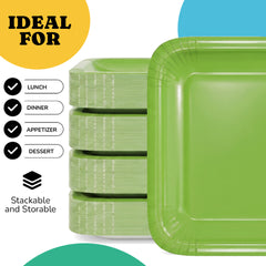 7 In. Lime Square Paper Plates - 20 Ct.