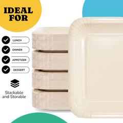 7 In. Ivory Square Paper Plates - 50 Ct.