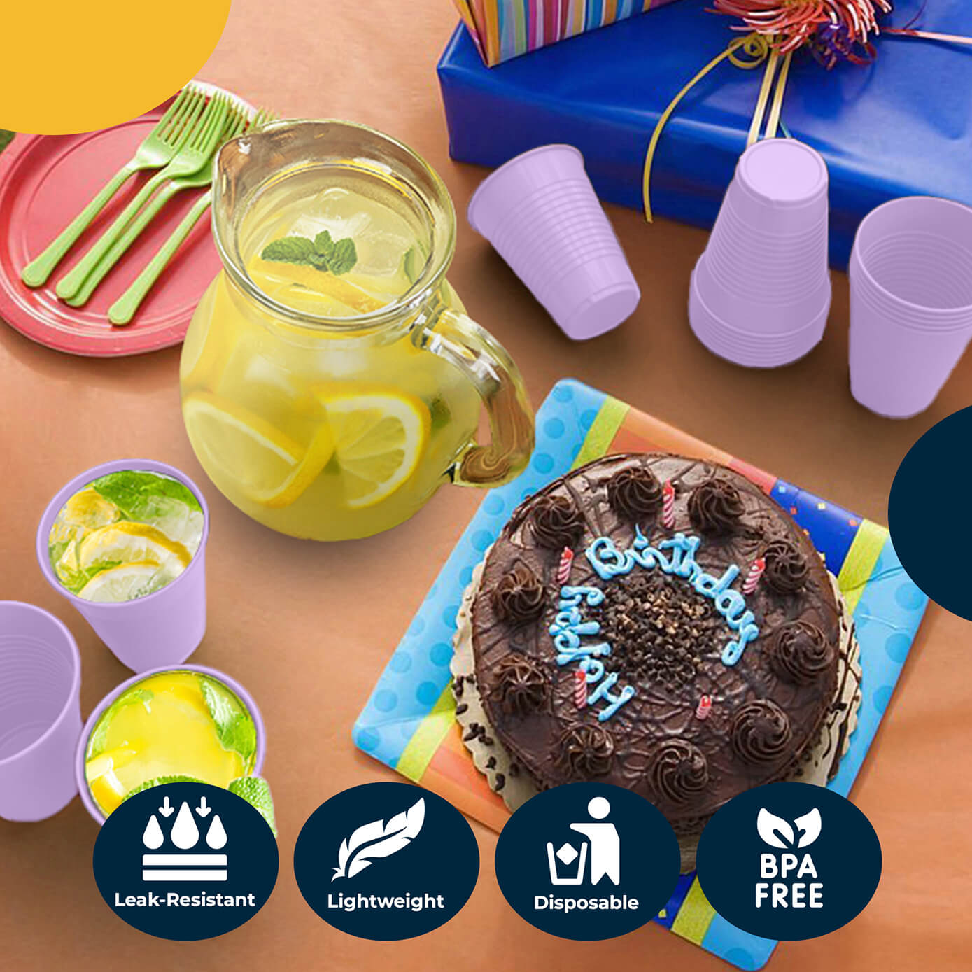 12 Oz. Lavender Plastic Cups | 50 Count