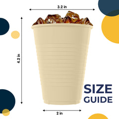 12 Oz. Ivory Plastic Cups | 16 Count