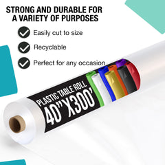 40 In. X 300 Ft. Premium Clear Table Roll | Case of 4