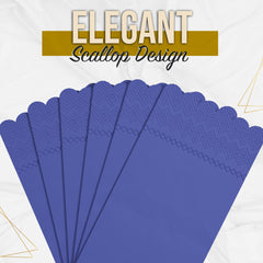 3 Ply Periwinkle Scalloped Napkins - 13 in. x 15.7 in. - 20 Ct.