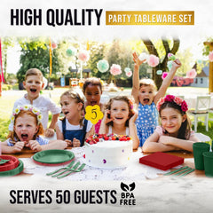 350 Pcs Holiday Disposable Tableware Set