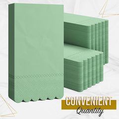 3 Ply Pistachio Green Scalloped Napkins - 13 in. x 15.7 in. - 20 Ct.