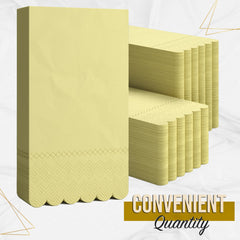 3 Ply Buttercup Yellow Scalloped Napkins - 13 in. x 15.7 in. - 20 Ct.