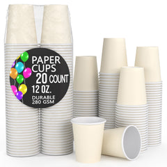 12 Oz. Ivory Paper Cups | 20 Count