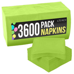 Lime Green Beverage Napkins - 4.75 in. x 4.75 in. | Case of 3600