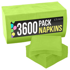 Lime Green Luncheon Napkins - 6.75 in. x 6.75 in. | Case of 3600