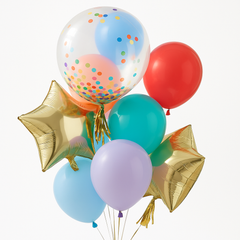 Vibrant Metallic Birthday Balloon Bouquet