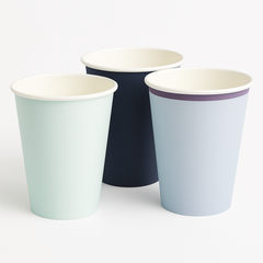 Elegant Blue Paper Cups - 12oz (8ct)